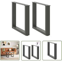 vidaXL Couchtischbeine U-Form 2 Stk. Anthrazit 50x(42-43) cm Stahl von THE LIVING STORE