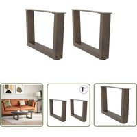 vidaXL Esstisch Beine V-Form 2 Stück Naturstahl 60x(30-31,3) cm Stahl von THE LIVING STORE