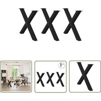 vidaXL Esstischbeine X-Form 3 Stk. Schwarz 90x(72-73) cm Stahl von THE LIVING STORE
