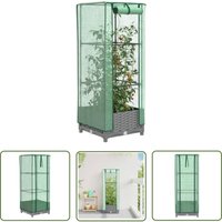 VidaXL Hochbeet mit Gewächshaus-Aufsatz Rattan-Optik 40x40x123 cm von THE LIVING STORE