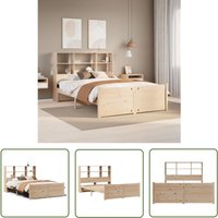vidaXL Massivholzbett mit Regal ohne Matratze 140x200 cm Kiefer von THE LIVING STORE