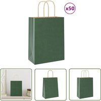 vidaXL Papiertragetaschen 50 Stk. mit Henkeln Grün 21x11x28 cm vidaXL Papiertragetaschen 50 Stk. mit Henkeln Grün 21x11x28 cm von THE LIVING STORE