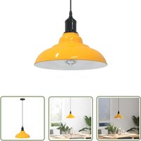 vidaXL Pendelleuchte Höhenverstellbar E27 Gelb Glänzend Ø 31 cm Metall von THE LIVING STORE