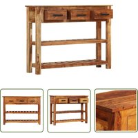 vidaXL Sideboard mit 3 Schubladen 110x30x80 cm Massivholz von THE LIVING STORE