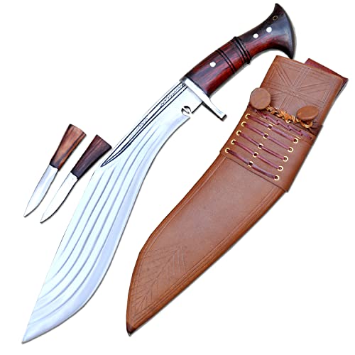 THE NEPAL 35 cm lange Klinge, authentisches Gurkha-Kukri-Messer, 5 volle Khukuri-Messer, Machete, großes Khukuri, gehärtet, geschärft, gebrauchsfertig, funktionsfähige Kukri-Machete von THE NEPAL