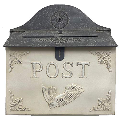The Nifty Nook I Briefkasten im Vintage-Stil I nostalgischer Charme Heimdekoration I Bauernhaus-Design I 32,4 cm Breite x 34,9 cm Höhe (weiß horizontal) von THE NIFTY NOOK