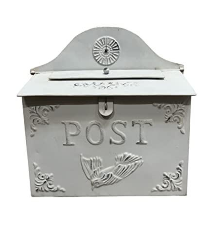 The Nifty Nook I Vintage Style Briefkasten I Nostalgischer Charm Heimdekoration I Bauernhaus-Design I 40,4 cm Höhe x 27,9 cm Breite (alle weiß horizontal) von THE NIFTY NOOK