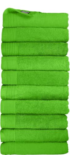 THE ONE TOWELLING Hotelqualität Handtücher - 50 x 100 cm - 10 Stück - Sparpackung - Hohe Feuchtigkeitsaufnahme - 100% gekämmte Baumwolle - Lindgrün von THE ONE TOWELLING