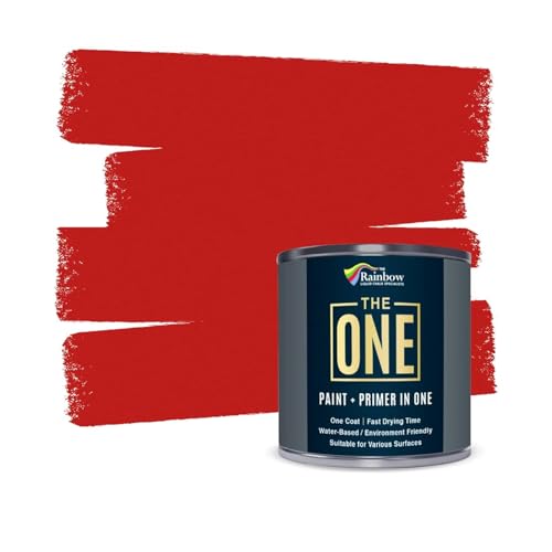 THE ONE All-in-One Farbe & Grundierung – Rot Satin, 2.5 L | Multi-Oberflächen 1-Schicht-Formel | Innen & außen | Wasserbasiert, langlebig & VOC-arm von THE ONE
