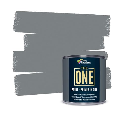THE ONE Paint Matte 2,5 Liter – Farbe für verschiedene Oberflächen – keine Grundierung oder Grundierung erforderlich (grau) von THE ONE