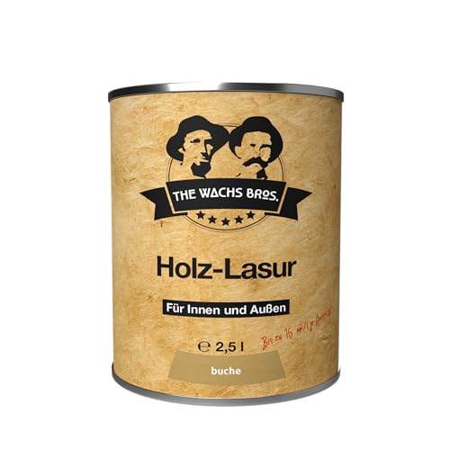 the wachs bros. Holzlasur für Innen und Außen - 2,5 L - Holzlasur Buche - natürliche Inhaltsstoffe - dauerhafter Schutz the wachs bros. Holzlasur für Innen und Außen - 2,5 L - Holzlasur Buche - natürliche Inhaltsstoffe - dauerhafter Schutz von THE WACHS BROS.