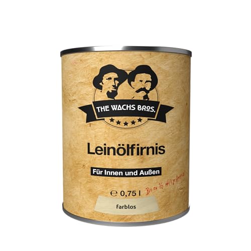 Leinölfirnis Holzschutz für Außen und Innen - 0,75 L - Holzpflege lebensmittelecht - Leinöl Firnis farblos für alle Holzflächen - the wachs bros. von THE WACHS BROS.