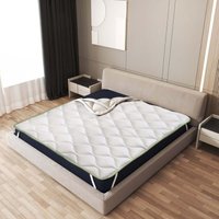 The White Stone Kühlender Topper 200 x 200 cm mit Gummibändern Matratzenauflage mit Cooler-Technologie Höhe 4 cm von THE WHITE STONE
