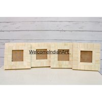 Vintage Bilderrahmen Aus Holz Mit Knochen Inlay - 4Er Set von THEDNAGROUPJODHPUR