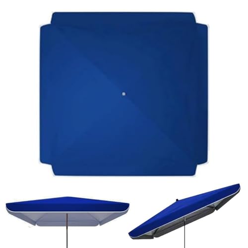 Ersatzbezug Für Quadratischen Regenschirm, Ersatzdach Für Garten-/Markt-/Outdoor-Schirm, Sonnenschutztuch UV30+ Wasserdicht, Doppellagiges Oxford-Gewebe(Blue,250x320cm/8.2x10.5ft) von THEGA