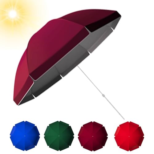 Ersatzbezug Für Runden Regenschirm, 8-Rippen-10-Rippen-Ersatzdach Für Gartenschirm, Doppellagiges Oxford-Gewebe, Ersatzdach Für Terrassenschirm(Burgundy,220cm(7.2ft)-8 Ribs) von THEGA
