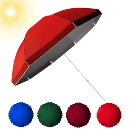Ersatzbezug Für Runden Regenschirm, 8-Rippen-10-Rippen-Ersatzdach Für Gartenschirm, Doppellagiges Oxford-Gewebe, Ersatzdach Für Terrassenschirm(Red,280cm(9.2ft)-10 Ribs) von THEGA