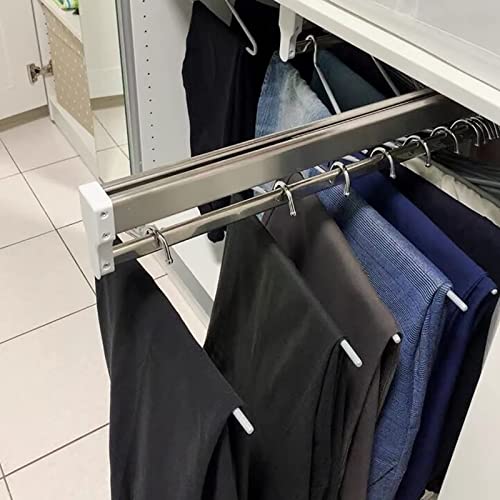 THEGA Ausziehbare Kleiderstange - Pull Out Schrank Hosen-Rack, Ausziehbare Garderobenstange Aus Stahl, Zubehör Für Platzsparende Hosenaufbewahrung Im Haushalt, Belastbar Bis Zu 25kg (Size : 547mm) von THEGA