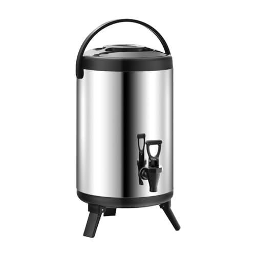 THEGA Isolierter Getränke-Teespender - Suppentöpfe Mit Zapfhahn, Doppelwandiger Getränkespender Aus Edelstahl Mit Isoliertem Fass, Für Tee, Kaffee, Heißes Wasser, Milch (Size : 6L) von THEGA