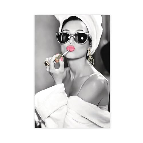 THEGIS Audrey Hepburn Lippenstift Leinwand Poster Schlafzimmer Dekor Sport Landschaft Büro Zimmer Dekor Geschenk ungerahmt 30 x 45 cm von THEGIS