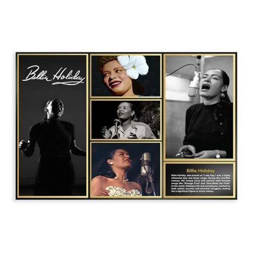 THEGIS Billie Holiday Leinwandposter Schlafzimmer Dekor Sport Landschaft Büro Zimmer Dekor Geschenk ungerahmt 60 x 90 cm von THEGIS