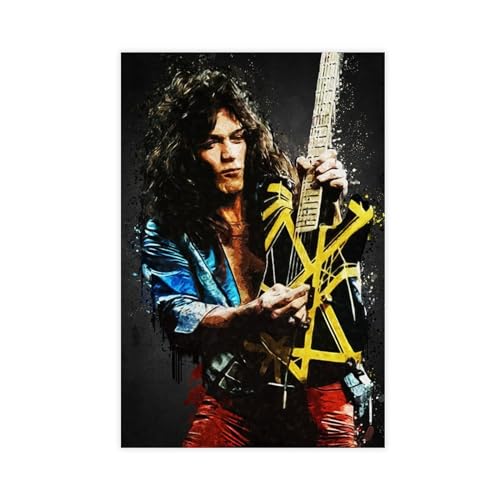 THEGIS Eddie Van Halen 9 Leinwand-Poster, Wandkunst, Dekordruck, Bild, Gemälde für Wohnzimmer, Schlafzimmer, Dekoration, ungerahmt, 30 x 45 cm von THEGIS