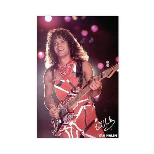 THEGIS Eddie Van Halen Autogramm Leinwand Poster Wandkunst Dekor Druck Bild Gemälde für Wohnzimmer Schlafzimmer Dekoration ungerahmt 60 x 90 cm von THEGIS