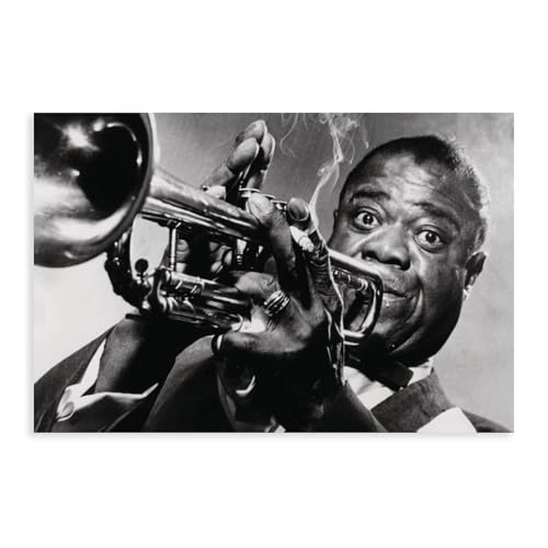 THEGIS Jazz-Musiker Louis Armstrong Leinwand-Poster, Wandkunst, Dekor, Bild, Gemälde für Wohnzimmer, Schlafzimmer, Dekoration, ungerahmt, 30 x 45 cm von THEGIS