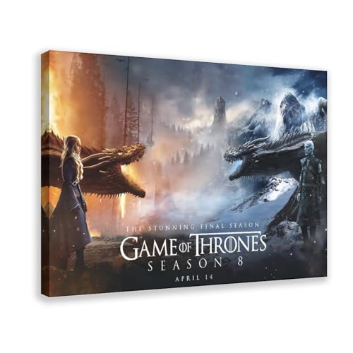 THEGIS Leinwandposter Emilia Clarke TV-Serie Game of Thrones, Wandkunst, Dekordruck, Bild Gemälde für Wohnzimmer, Schlafzimmer, Dekoration, Rahmenstil, 50 x 75 cm von THEGIS