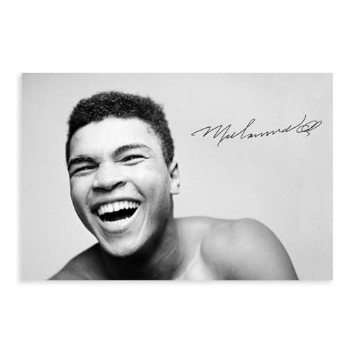 THEGIS Muhammad Ali Autogramm Boxen Leinwand Poster Wandkunst Dekor Druck Bild Gemälde für Wohnzimmer Schlafzimmer Dekoration ungerahmt 20 x 30 cm von THEGIS