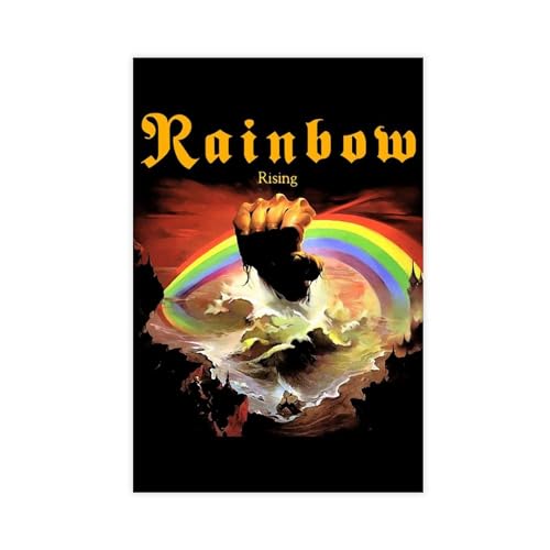 THEGIS Poster auf Leinwand, Motiv "Rainbow Rising Band", Schlafzimmer, Dekoration, Sport, Landschaft, Büro, Raumdekoration, Geschenk, ungerahmt, 30 x 45 cm von THEGIS