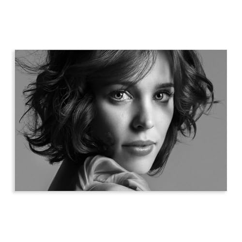 THEGIS Rachel Mcadams Leinwand-Poster, Wandkunst, Dekor, Bild, Gemälde für Wohnzimmer, Schlafzimmer, Dekoration, ungerahmt, 30 x 45 cm, Schwarz und Weiß von THEGIS