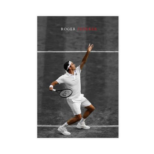 THEGIS Roger Federer 3 Leinwandposter Schlafzimmer Dekor Sport Landschaft Büro Zimmer Dekor Geschenk Unrahmen-Stil 50 x 75 cm von THEGIS