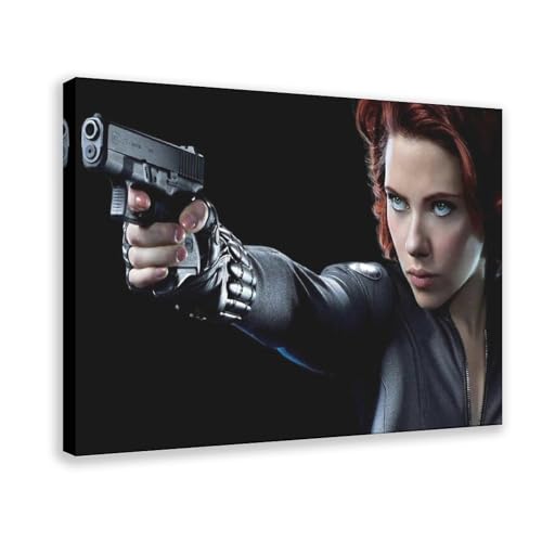 THEGIS Scarlett Johansson Leinwand-Poster, Schlafzimmer, Dekoration, Sport, Landschaft, Büro, Raumdekoration, Geschenk, Rahmen-Stil, 60 x 90 cm von THEGIS