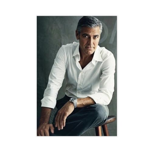 THEGIS Schauspieler George Clooney 1 Leinwand-Poster, Schlafzimmer, Dekoration, Sport, Landschaft, Büro, Raumdekoration, Geschenk, ungerahmt, 40 x 60 cm von THEGIS
