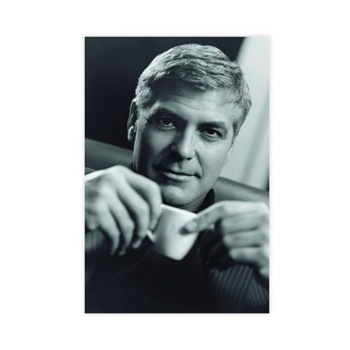 THEGIS Schauspieler George Clooney 2 Leinwand-Poster, Wandkunst, Dekordruck, Bild, Gemälde für Wohnzimmer, Schlafzimmer, Dekoration, ungerahmt, 30 x 45 cm von THEGIS