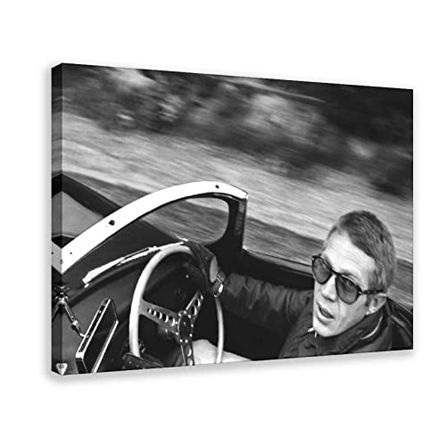 THEGIS Schauspieler Steve McQueen Leinwand-Poster, Wandkunst, Dekordruck, Bild, Gemälde für Wohnzimmer, Schlafzimmer, Dekoration, Rahmenstil, 30 x 45 cm von THEGIS