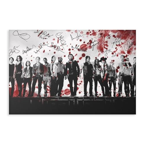 THEGIS The Walking Dead Cast Autogramm Leinwand Poster Schlafzimmer Dekor Sport Landschaft Büro Zimmer Dekor Geschenk ungerahmt 40 x 60 cm von THEGIS