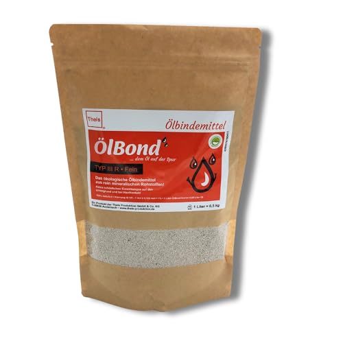 1L Eimer Ölbindemittel Typ 3 R Fein Ölbinder THEIS ÖlBond stark saugend - wiederverschließbarer Eimer - rein ökologisch & Geruchsbindend - Made in Germany (FEIN, 1L) von THEIS