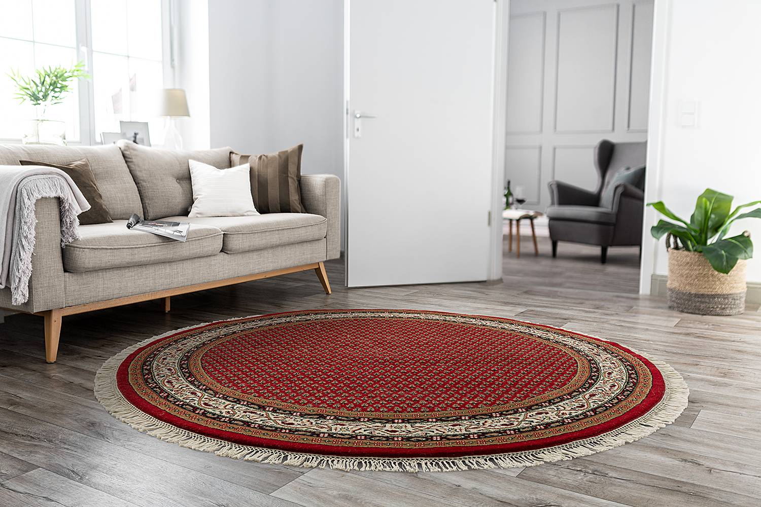 home24 Wollteppich Chandi Mir Rund Rot/Rot Ø 200cm Wolle home24 Wollteppich Chandi Mir Rund Rot/Rot Ø 200cm Wolle von home24