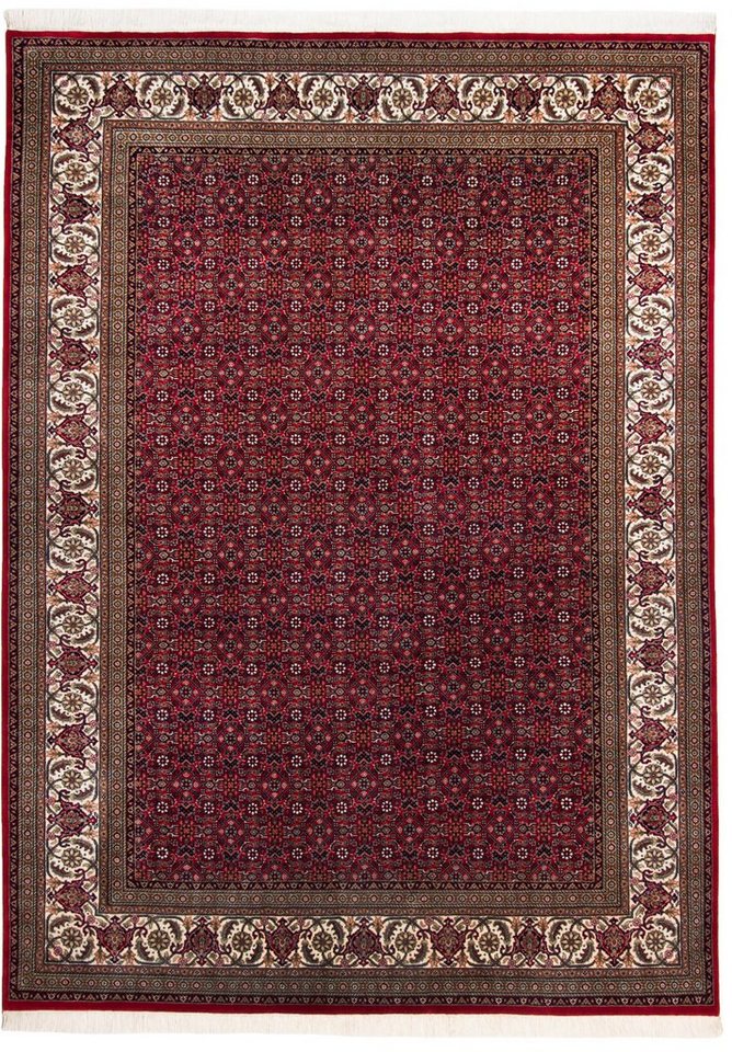 Orientteppich Sirsa Seta Bidjar, THEKO, rechteckig, Höhe: 12 mm, handgeknüpft, Material: 80%Wolle, 20% Seide, mit Fransen von THEKO
