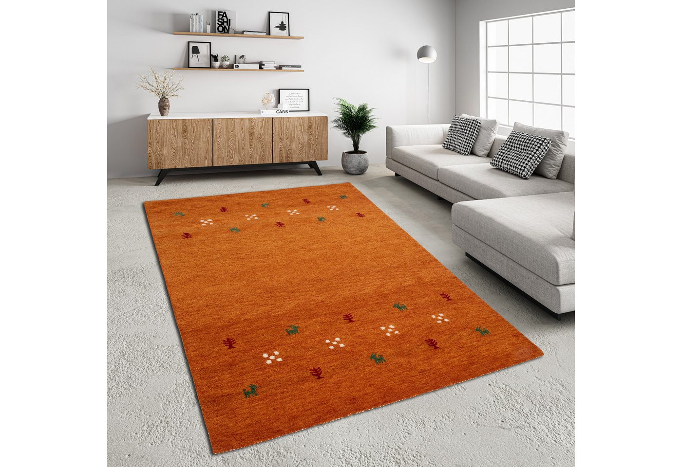 THEKO Wollteppich Gabbeh Motiv, Handweb Teppich, Tiermotiv, reine Wolle, handgewebt, rechteckig, Höhe: 14 mm, reine Wolle, handgewebt, Wohnzimmer, Schlafzimmer, Esszimmer THEKO Wollteppich Gabbeh Motiv, Handweb Teppich, Tiermotiv, reine Wolle, handgewebt, rechteckig, Höhe: 14 mm, reine Wolle, handgewebt, Wohnzimmer, Schlafzimmer, Esszimmer von THEKO