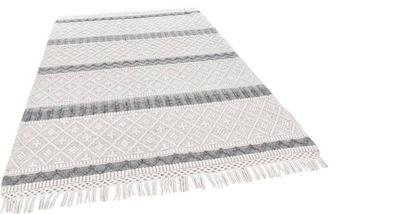 THEKO Wollteppich Visby - 915, rechteckig, Höhe: 10 mm, reine Wolle, handgewebt, Scandi Design, mit Fransen THEKO Wollteppich Visby - 915, rechteckig, Höhe: 10 mm, reine Wolle, handgewebt, Scandi Design, mit Fransen von THEKO