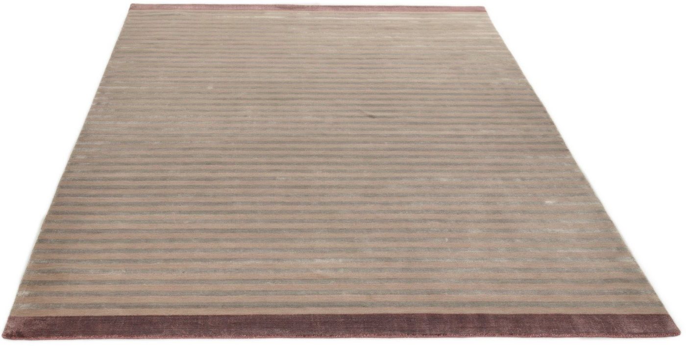 Teppich Miami 3286, THEKO, rechteckig, Höhe: 8 mm, Handweb Teppich, gestreift, handgewebt, aus Viskose & Wolle von THEKO