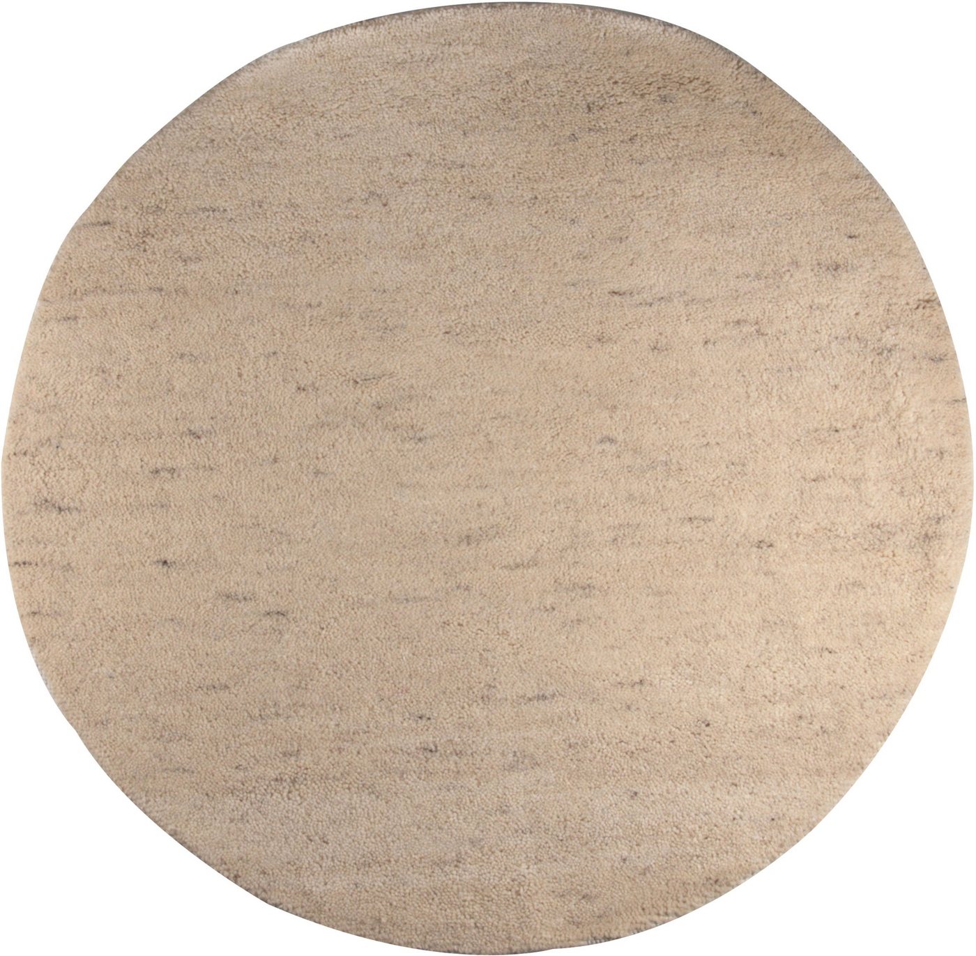 Wollteppich Hadj Uni, THEKO, rund, Höhe: 25 mm, echter Berber Teppich, reine Wolle, handgeknüpft von THEKO