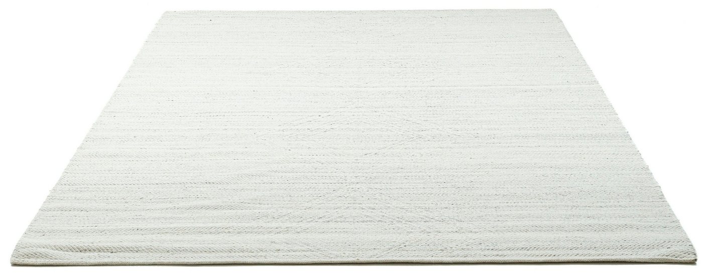 Wollteppich Molde - 14003, THEKO, rechteckig, Höhe: 5 mm, reine Wolle, handgewebt, Scandi, Rauten Muster, mit Fransen von THEKO