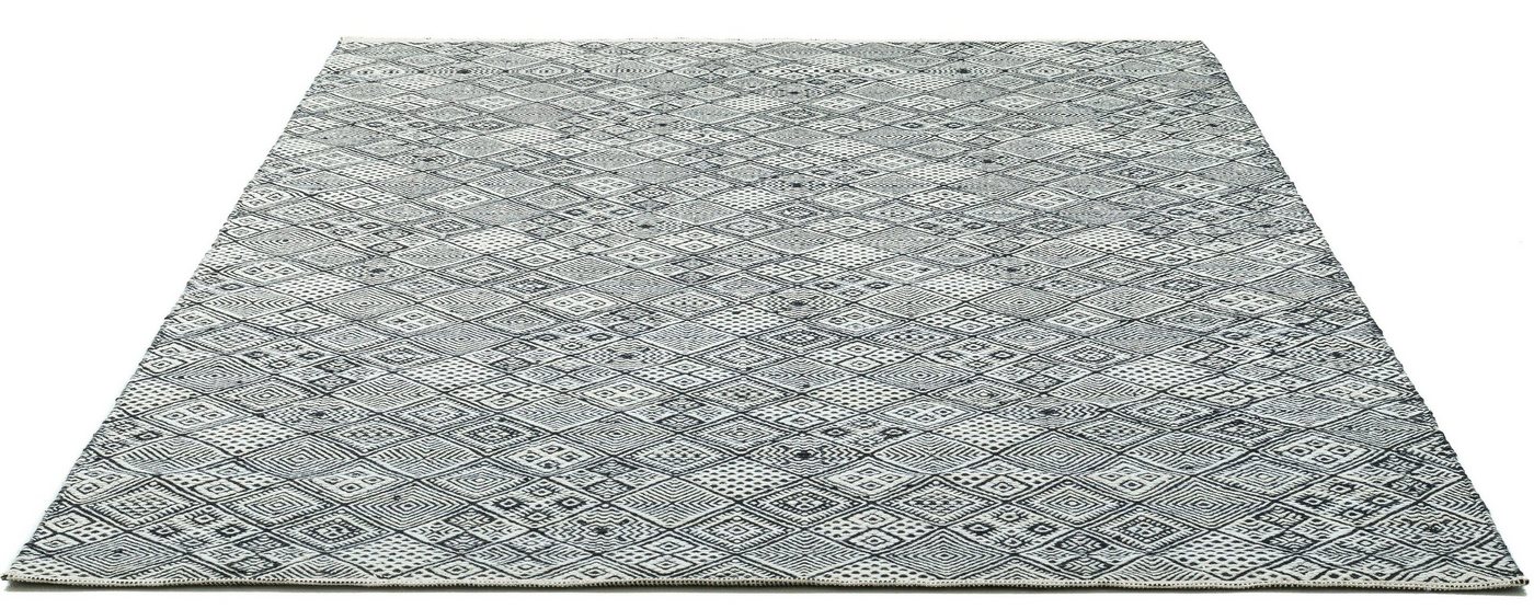 Wollteppich Molde - 14005, THEKO, rechteckig, Höhe: 5 mm, Handweb Teppich, reine Wolle, handgewebt, Scandi Design, Rauten Muster von THEKO
