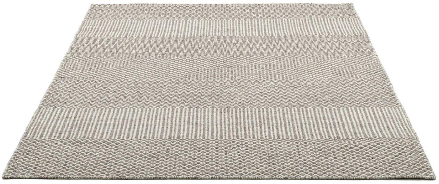 Wollteppich Trondheim PO-501, THEKO, rechteckig, Höhe: 10 mm, Handweb Teppich, Flachgewebe, reine Wolle, handgewebt von THEKO