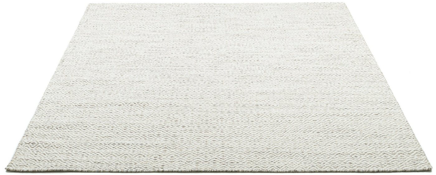 Wollteppich Trondheim PO-502, THEKO, rechteckig, Höhe: 10 mm, Handweb Teppich, Flachgewebe, reine Wolle, handgewebt, Rauten Muster von THEKO