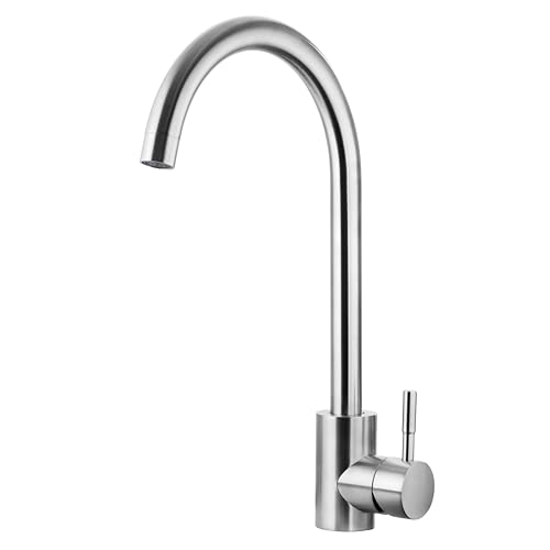 THEMA LUX | Wasserhahn Küche Ausziehbar - 20cm | Spültischarmatur 360° Schwenkbar | Küchenarmatur Ausziehbar mit Keramikkartusche (3,5 cm) | Armatur Küche aus Edelstahl | Einfache Installation von THEMA LUX